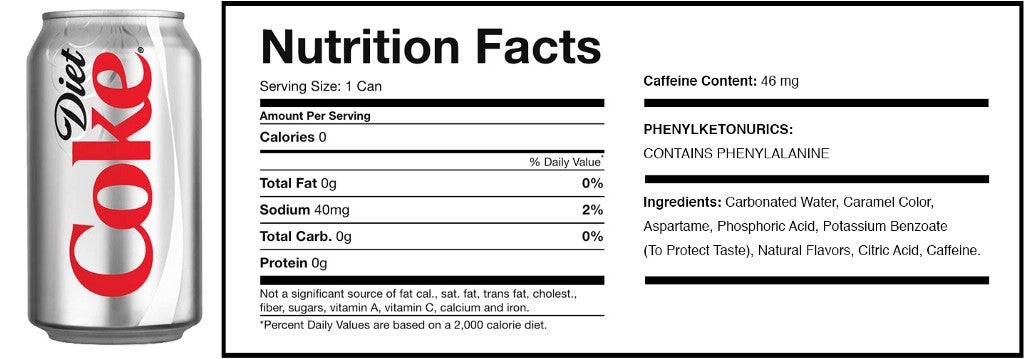 diet coke ingredients sugar