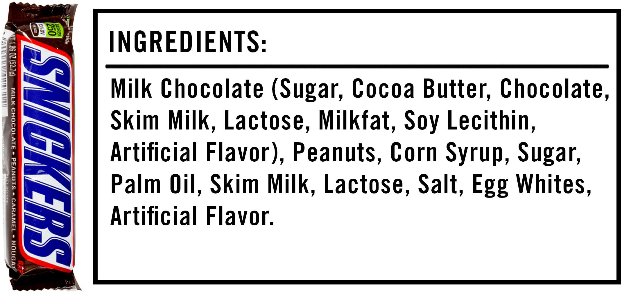 Snickers Nutrition Facts Label