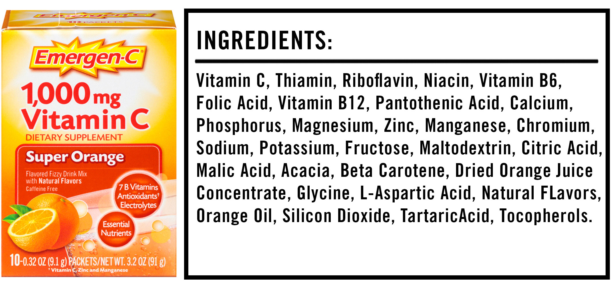 Emergen C For Coronavirus All The Ingredients In Vitamin C Powder