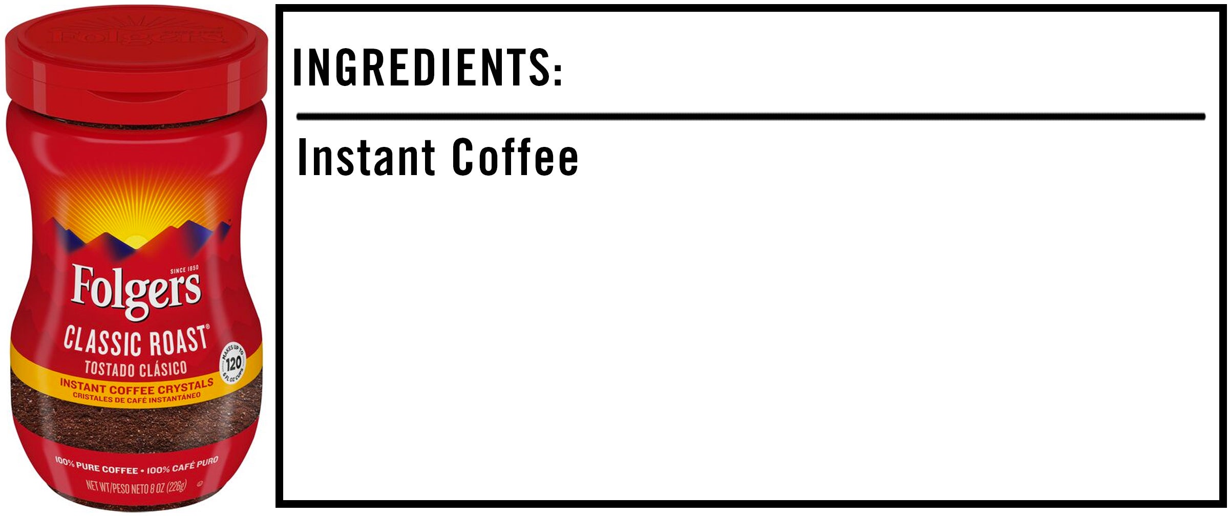 folger instant coffee caffeine content