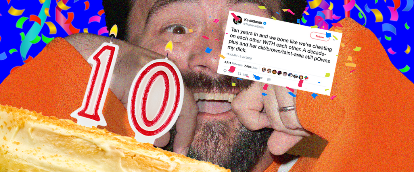 Kevin Smith Wife Tweet Twitters NSFW Worst Tweet of All Time Turns 10 Adult Picture