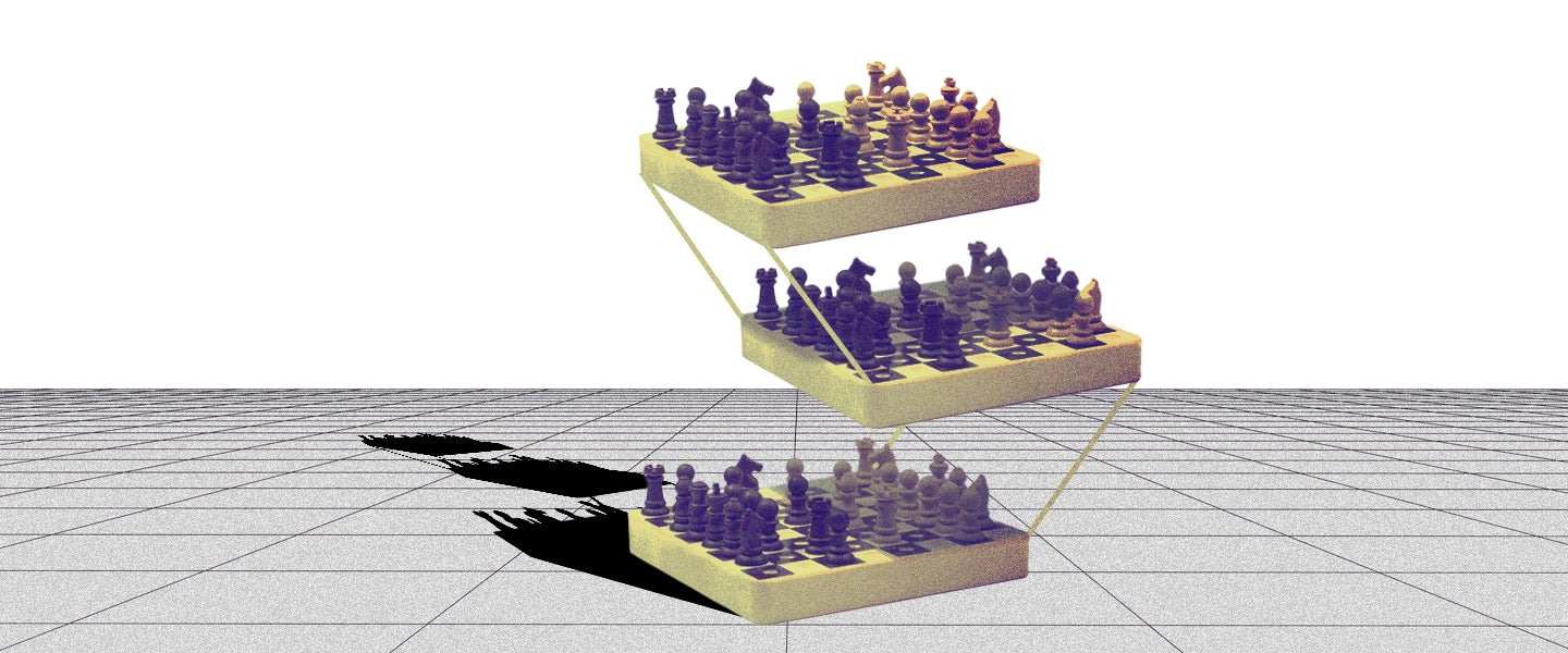 Play Three-dimensional chess Raumschach in 3D or 2D