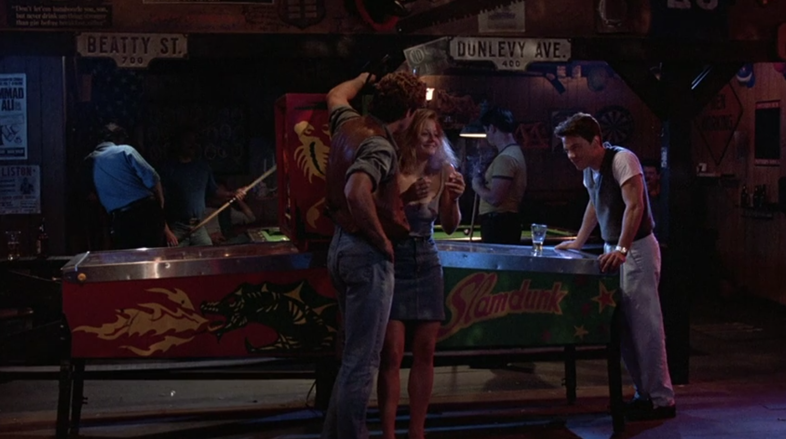 Pinball machine the accused attack scene