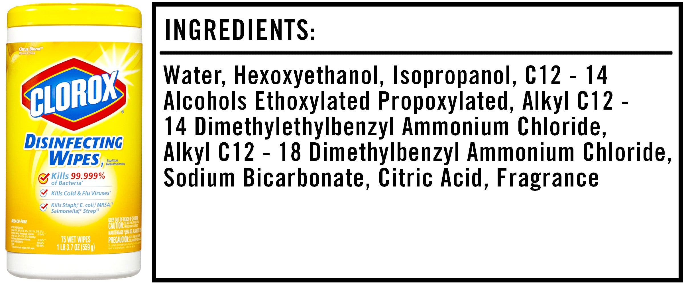 clorox bleach ingredients label