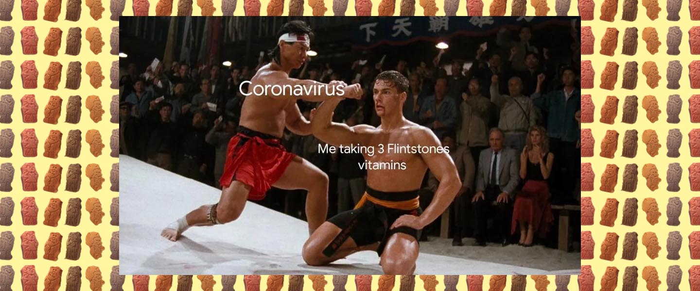 As with many darker memes, the concept of defeating coronavirus with, say, Flintstones...