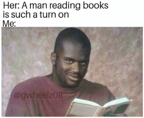 guy reading book meme