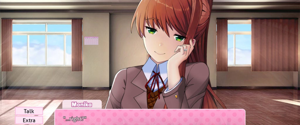 Monika After Story on X: Hey, everyone! Big update. Introducing the  affection system! This will allow you to build your affection with Monika(or  lose them, which will never happen, right?), being able