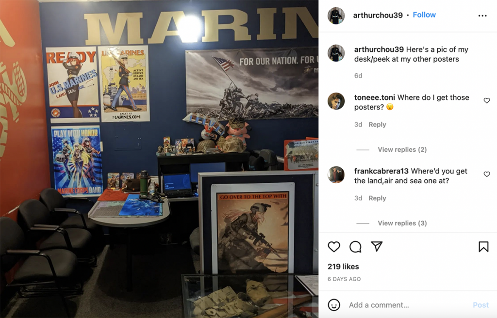 A US Marine's anime-style recruitment posters have gone viral