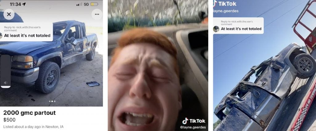 Funny guy gets in car after crash｜TikTok Search